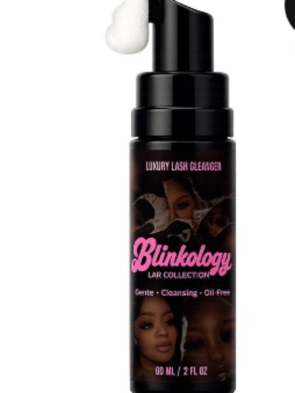 Lash Cleaner Foam – Black Bottle with Pink Logo